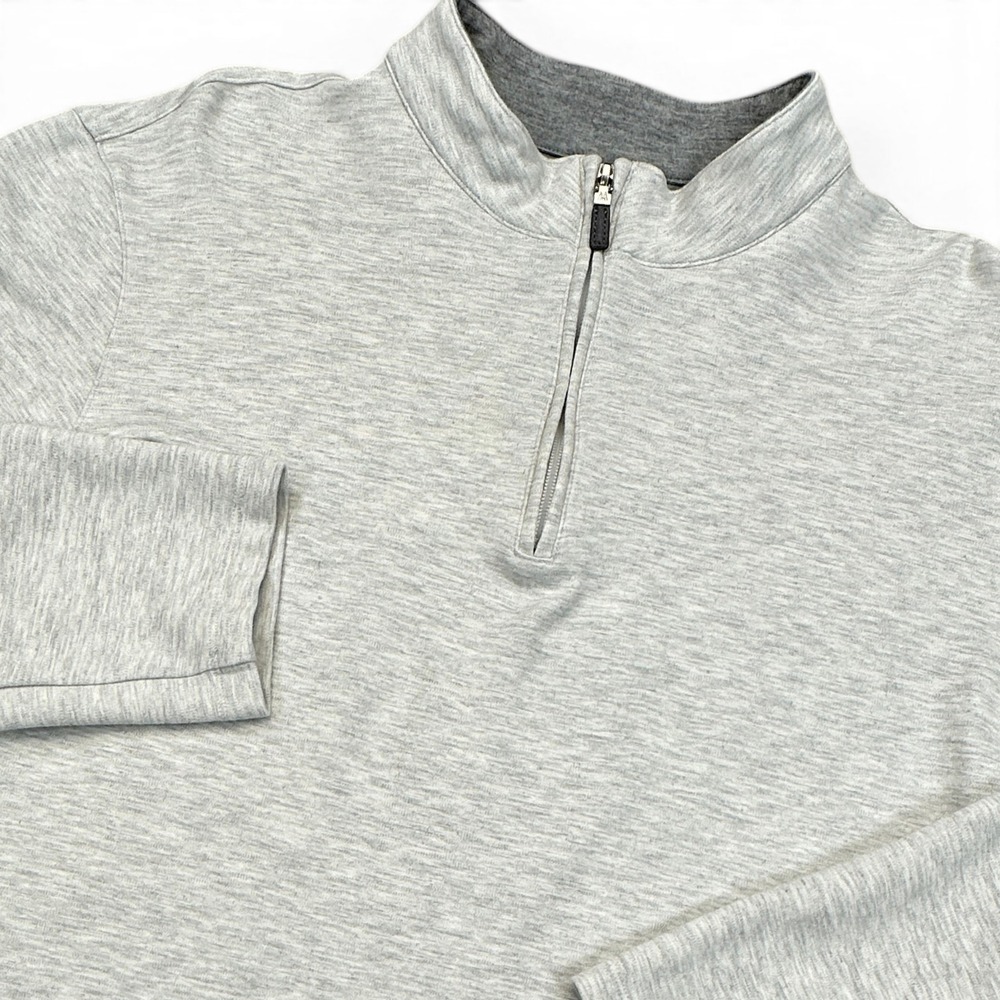 Mizzen+Main ProFlex 1/4 Zip Mens XL Trim Fit Light Gray Stretch Daikin Logo READ